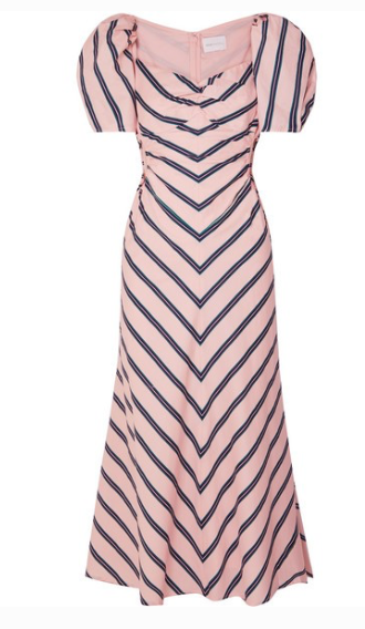 ALICE MCCALL At Last cutout striped cotton-poplin midi dress